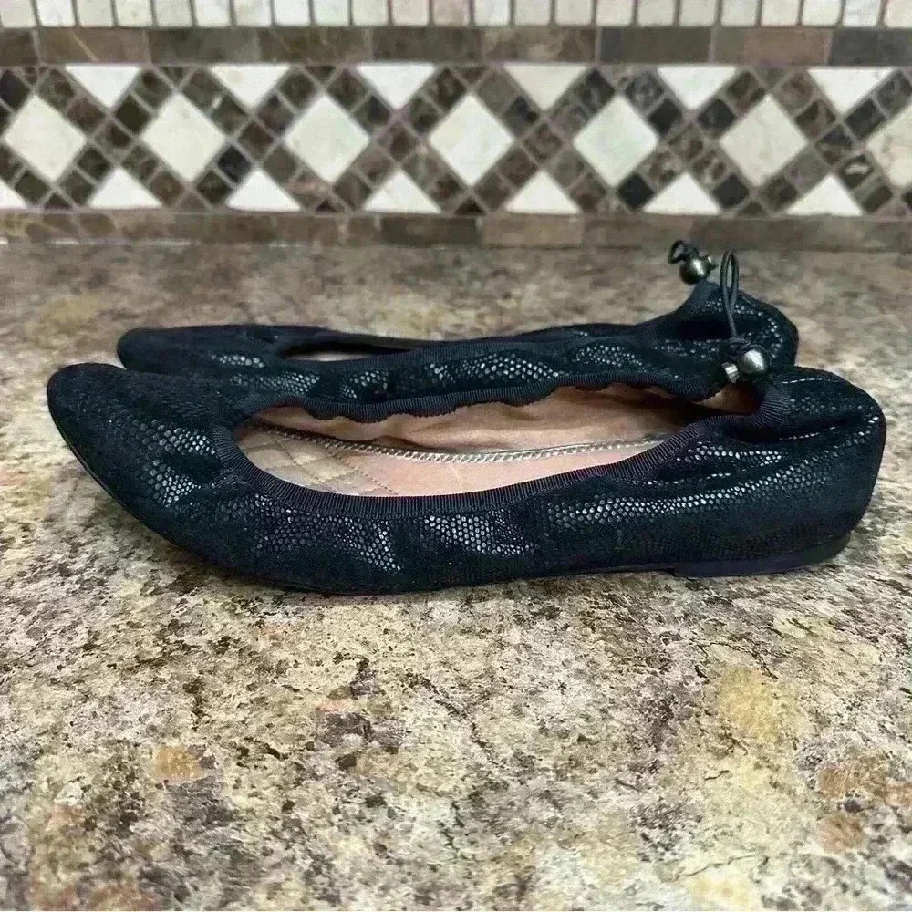 Vince Camuto Black Quilted Ballet Flats with Bow